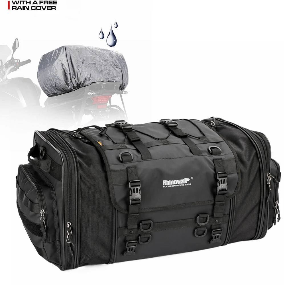 Motorcycle Bag Waterproof PVC Motorcycle Seat Bag Big Capacity 4060L
