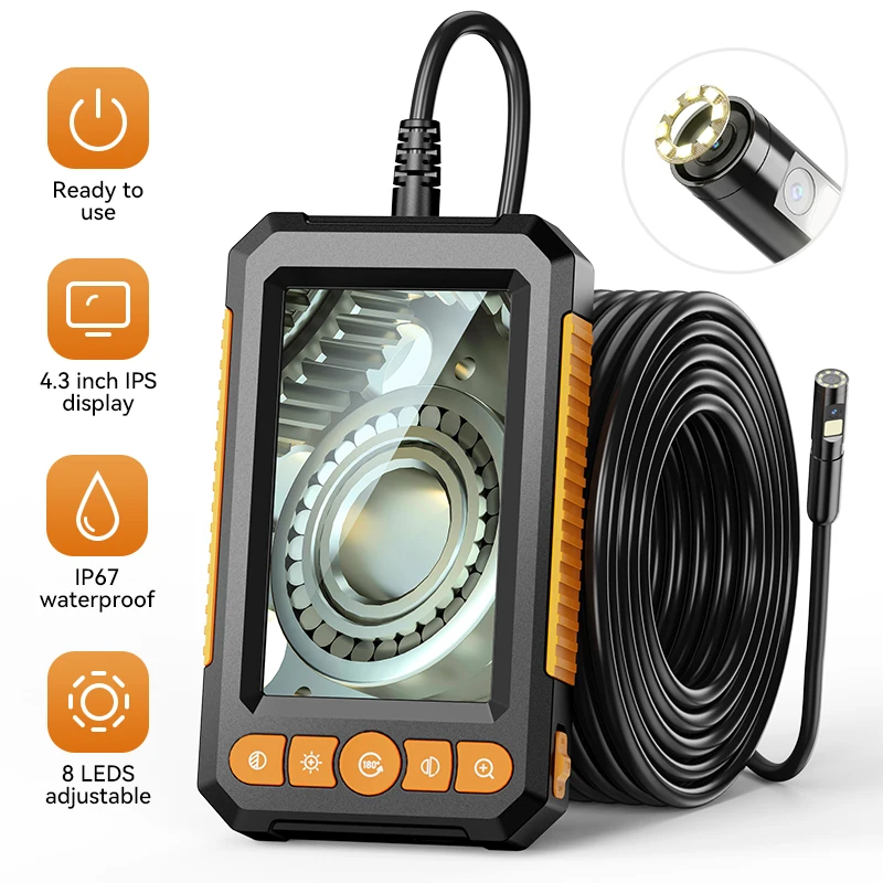 Endoscope Camera 4.3 "Single&Dual Lens 1080P Industrial Waterproof 8leds For Car Engine