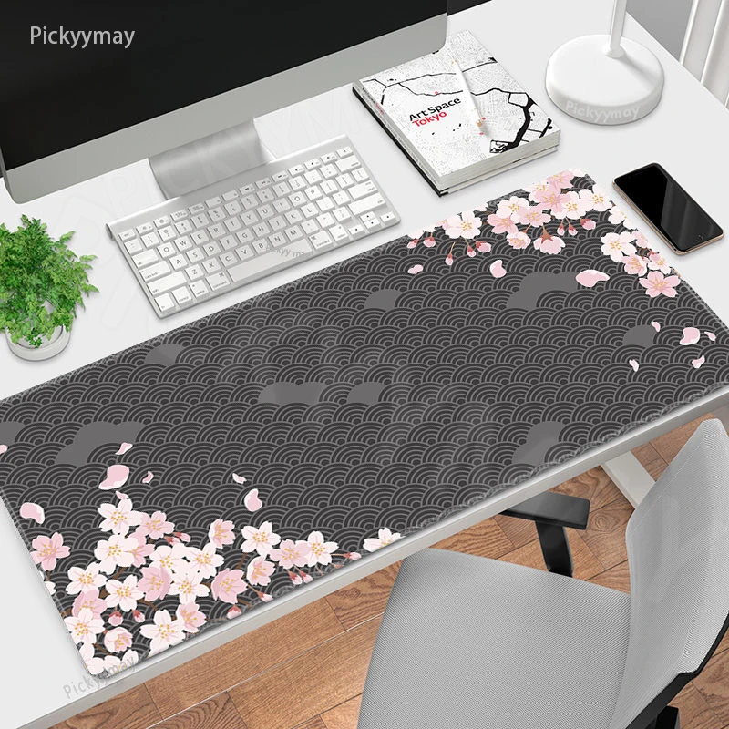 Large Sakura Gaming Mouse Pad Cherry Blossom Office Desk Mat_voghion.com
