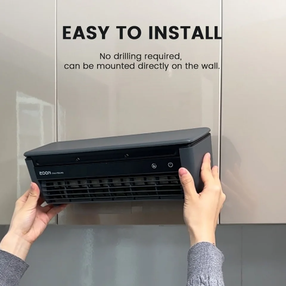 Ventilatore da parete EDON E868 da 20 W, senza pale, per raffreddamento rapido, facile da installare, ideale per casa e cucina._voghion.com