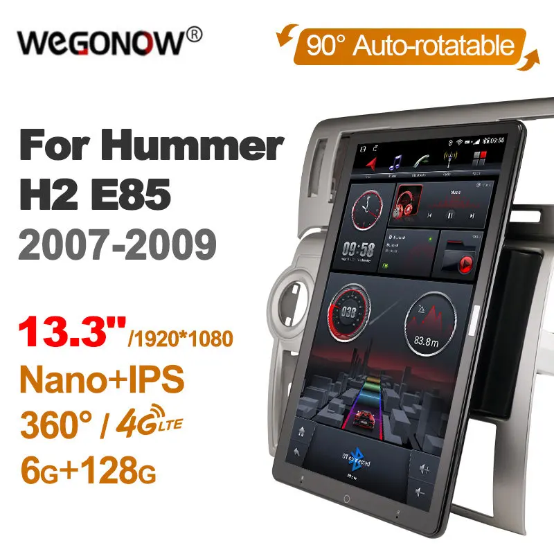 

1920*1080 Nano Ownice Android10.0 for Hummer H2 E85 2007-2009 Car Radio Video Audio 13.3'' IPS Rotatable 360 6G 128G Tesla Style