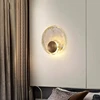 Light luxury copper bedroom bedside wall lamp living room sofa simple background wall glass wall lamp designer creative lamps 5
