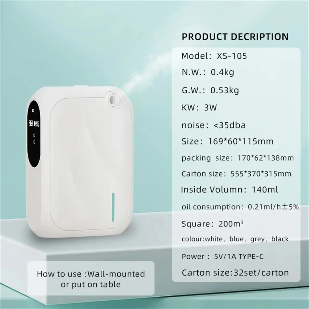 Diffuseur de parfum d'intérieur avec contrôle par application Bluetooth, couverture de 200 m³_voghion.com