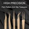 Eyelash Tweezers Volume False Lash Application Tool Pink Fiber Tips Tweezers| Gold Silver Non-Slip Grip  Professional Tweezers 4
