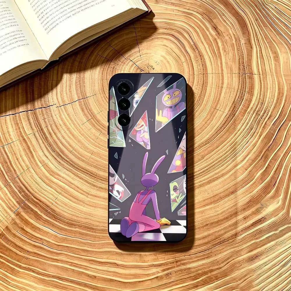 Sleek Black Soft Phone Case - Amazing D-Digital Circus Edition