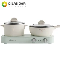 Electric cooking pot double stove electric frying pot multifunctional electric hot pot split type frying and stewing pot steamer 1