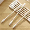 100Pcs Individually Wrapped Cotton Swabs Round Q Tips Double Tipped Paper Sticks Cotton Buds for Ear Beauty Care 6