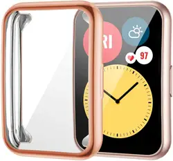 Enhanced TPU Bumper Screen Protector for Smartwatch - All-Around Plated Cover and Protective Case (Rose gold)