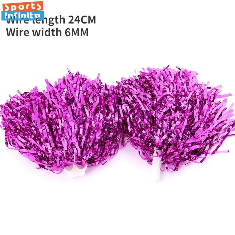 Lightweight Cheerleading Pom Poms with Handle Cheer Balls Gold Silver Pink Red Blue for Hand Dance Girl Kids Pompoms Accessories