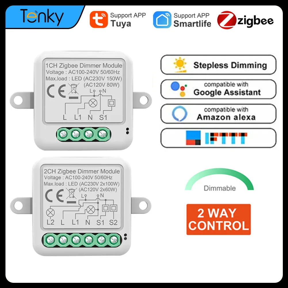 

Tuya Smart Home Zigbee Light Led Dimmer Diy Switch Modlue 2 Way Control Voice Control Works With Alexa Echo Google Home IFTTT