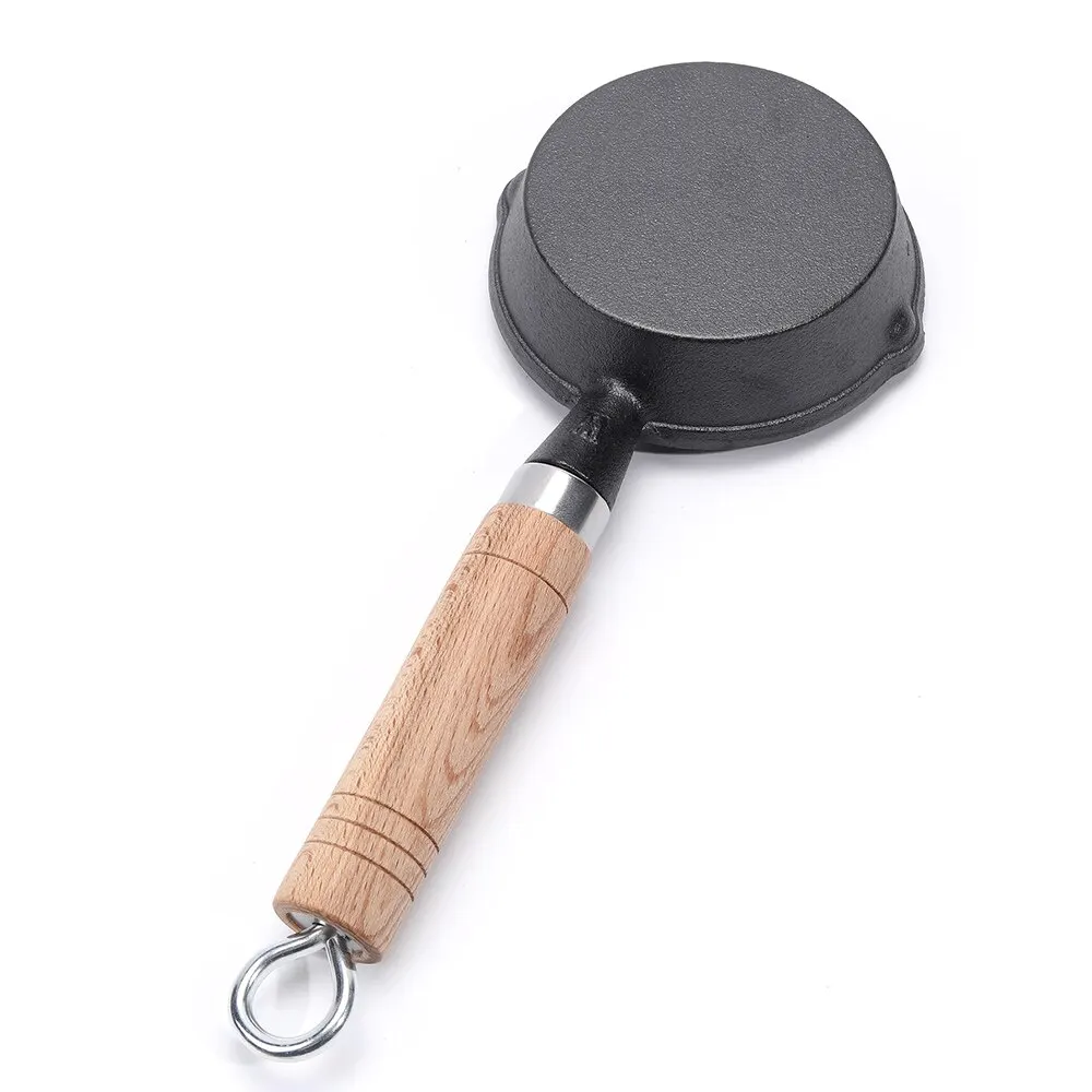 Deepened Cast Iron Mini Milk Pan With Wooden Handle And Flat Bottom  Omelette Multifunctional Kitchen Cookware - AliExpress