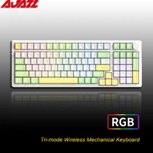 AJAZZ AK992 Gaming Mechanical Keyboard RGB 100 Keys Hot Swap Keyboard 5.0 Bluetooth Wireless 2.4G USB for PC Gamer Desktop