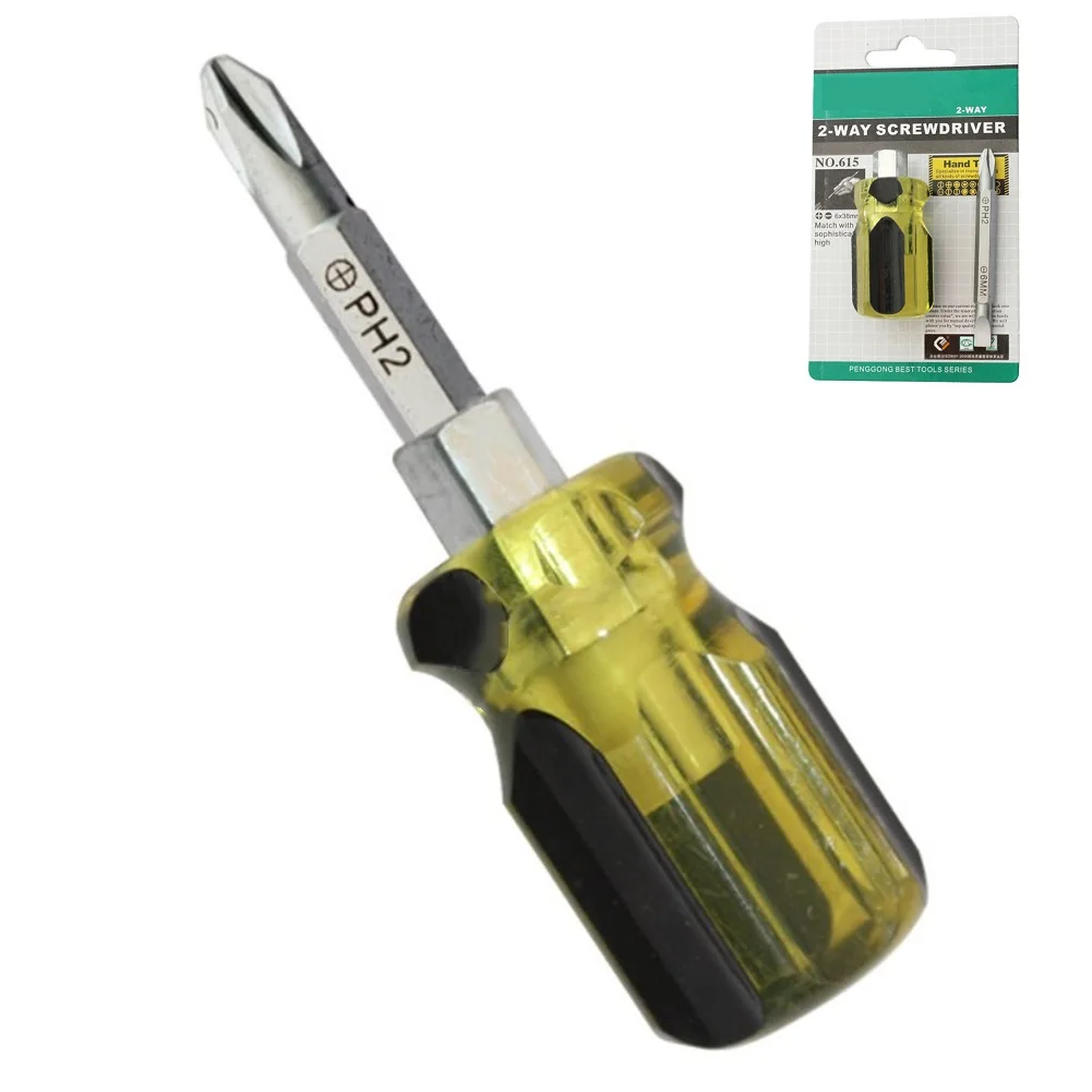 

1Pcs Dual Purpose Slotted/Phillips Screwdriver Expansion Screwdriver Cross Word Ratchet Screwdriver Manual Hardware Tool PH2 SL6