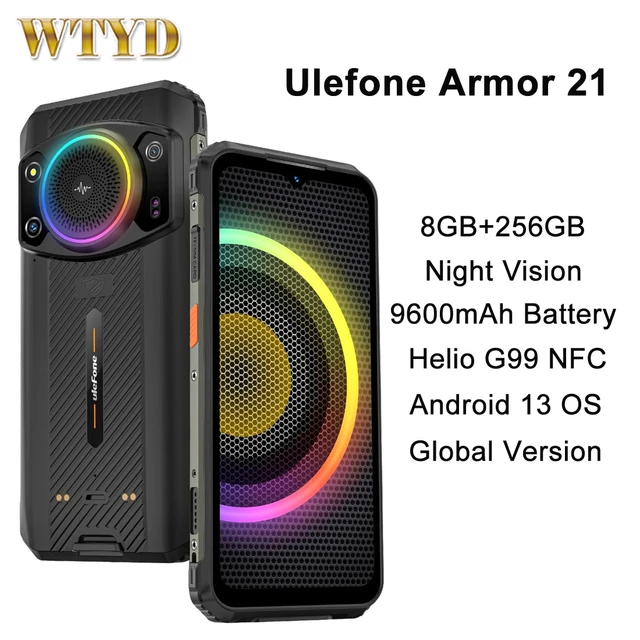 Ulefone Armor 21 Rugged Phone Night Vision 8GB+256GB 6.58 inch Android 13  Helio G99 NFC Google Play 4G Cellphone