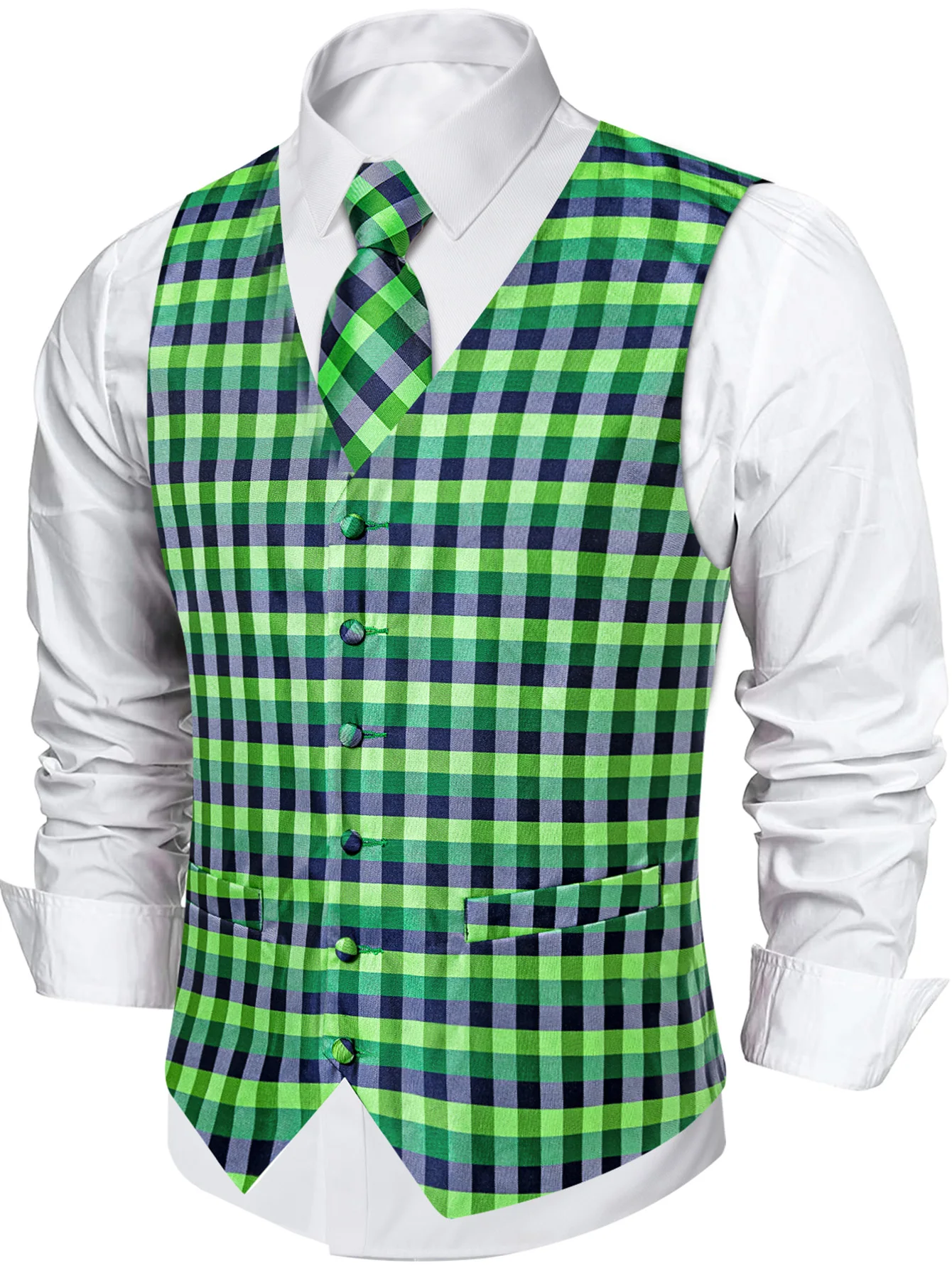 Homeilteds Heren pak Vest V-hals Bruin Zwart Dubbele breasted Slim Fit Vest Casual Formele Zakelijke Groomman (Kleur: Bruin, Maat: 2XL