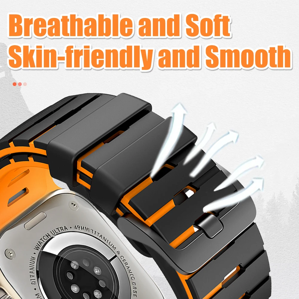 Breathable Silicone Sports Watchband Bracelet