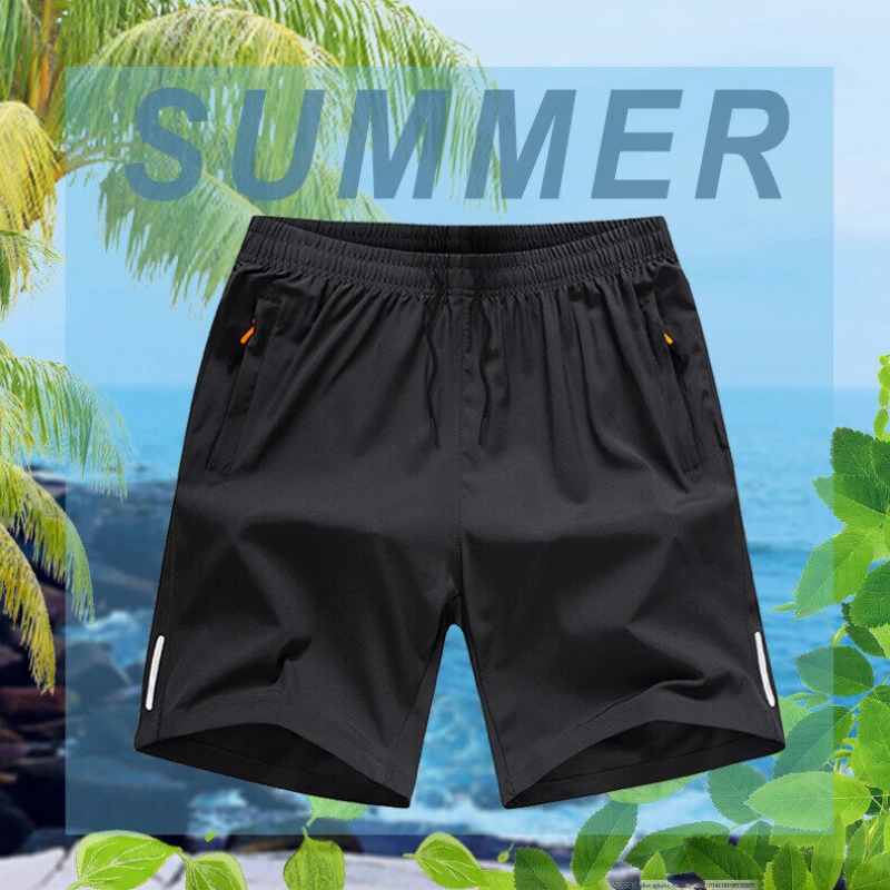 Running Shorts Sports Shorts Fitness Pants Ice Silk Plus Size Basketball Shorts Thin Running Loose Pajama Pants Beach Quick-Drying Breathable Gym Pants