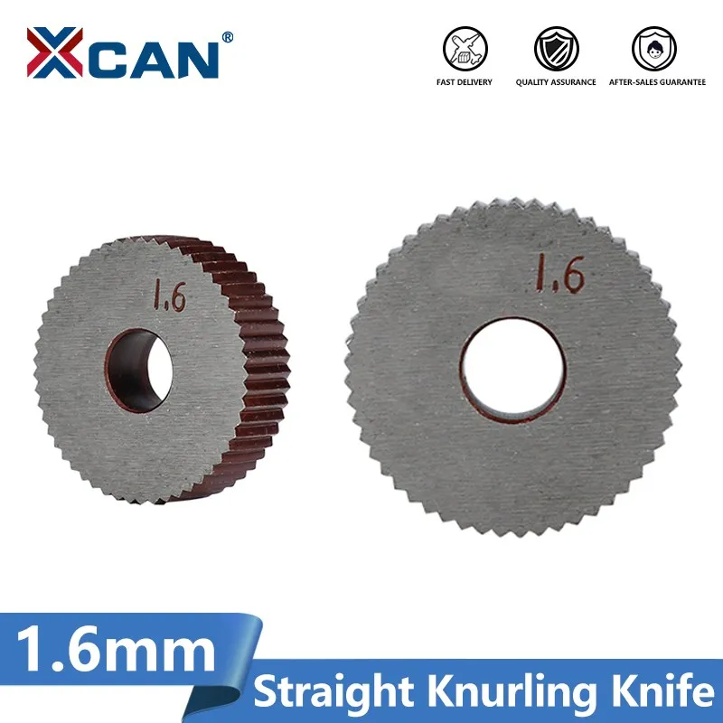 Knurling Tool Set XCAN HSS Straight Knurling Knife 1.6mm Inner Hole Embossing Wheel Straight Knurling Wheel Lathe Tools