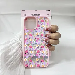 Tulip Daisy Flower Clear Hard Phone Case - Leaf Candy Color Design - iPhone 12 Mini (Style 1)