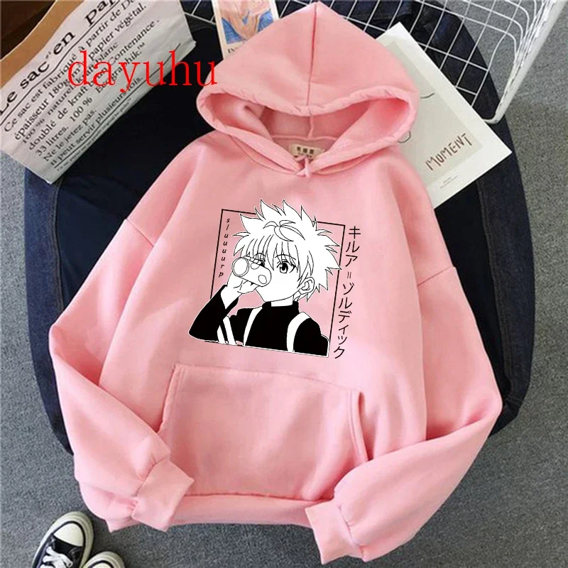 thumbnail image 1 of Hunter X Hunter Killua Zoldyck-Sudadera con capucha de los 90 para hombre, ropa de calle Unisex con estampado de ojo de Diablo, Anime, Hisoka Kawaii, Manga, 1 of 5