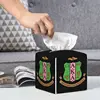 AKA Sorority Gifts Tissue Box Cover Square Leather Tissue Box Holder Decorative Organizer for Bathroom Home Office Car Decor 5