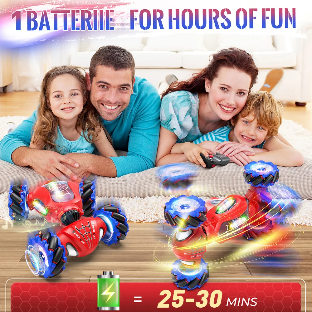 Remote Control Car Drift RC Car Gesture Sensing Hand Control Double-Sided RC Stunt Car with Spray for Kids Toy Car Boy Girl Gift 6