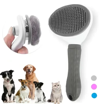 Pet Dog Brush Cat Comb Self Cleaning Pet Hair Remover Brush For Dogs Cats Grooming Tools Pets Dematting Comb Dogs Accessories 1