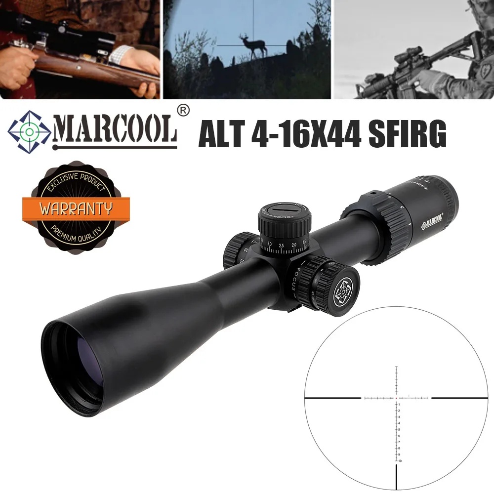 

Marcool ALT 4-16X44 IRG Rifle Scope for Hunting Scopes Tactical Scope Tube Dia.30mm Second Focal Plane Optical Sight for Airsoft