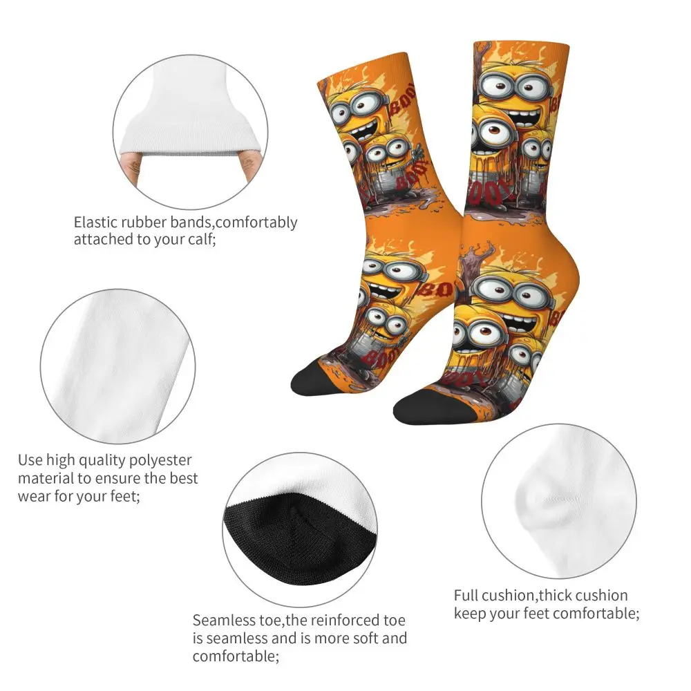 Custom Cool Print M- Minions Cartoon Socks for Women Men Stretchy Summer Autumn Winter M- Minions Bananas Crew Socks 66 S66d78329a01d4fec85978d85302bde9a2