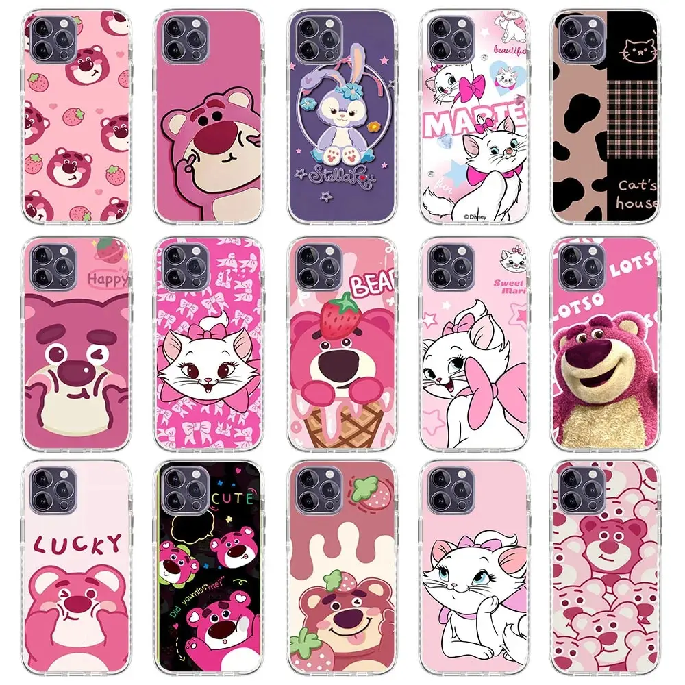 Js-62 Strawberry Bear Marie Custodia Morbida Per Realme C15 C17 C11 C12 C25 9 10 Narzo 50 50A Prime Pro Plus