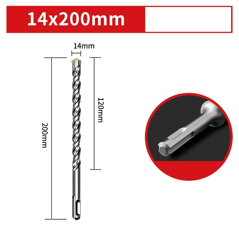 Premium Tungsten Steel Alloy SDS Plus Electric Hammer Drill Bit for Masonry, Concrete, and Stone