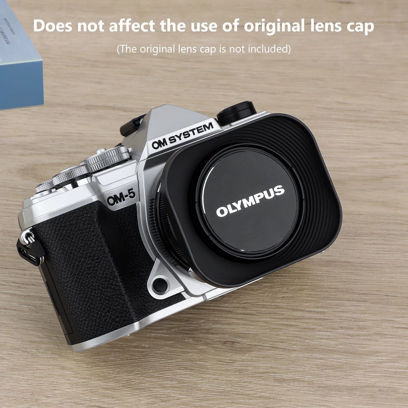 Haoge LH-F48B Square Metal Lens Hood Shade for Olympus M.ZUIKO