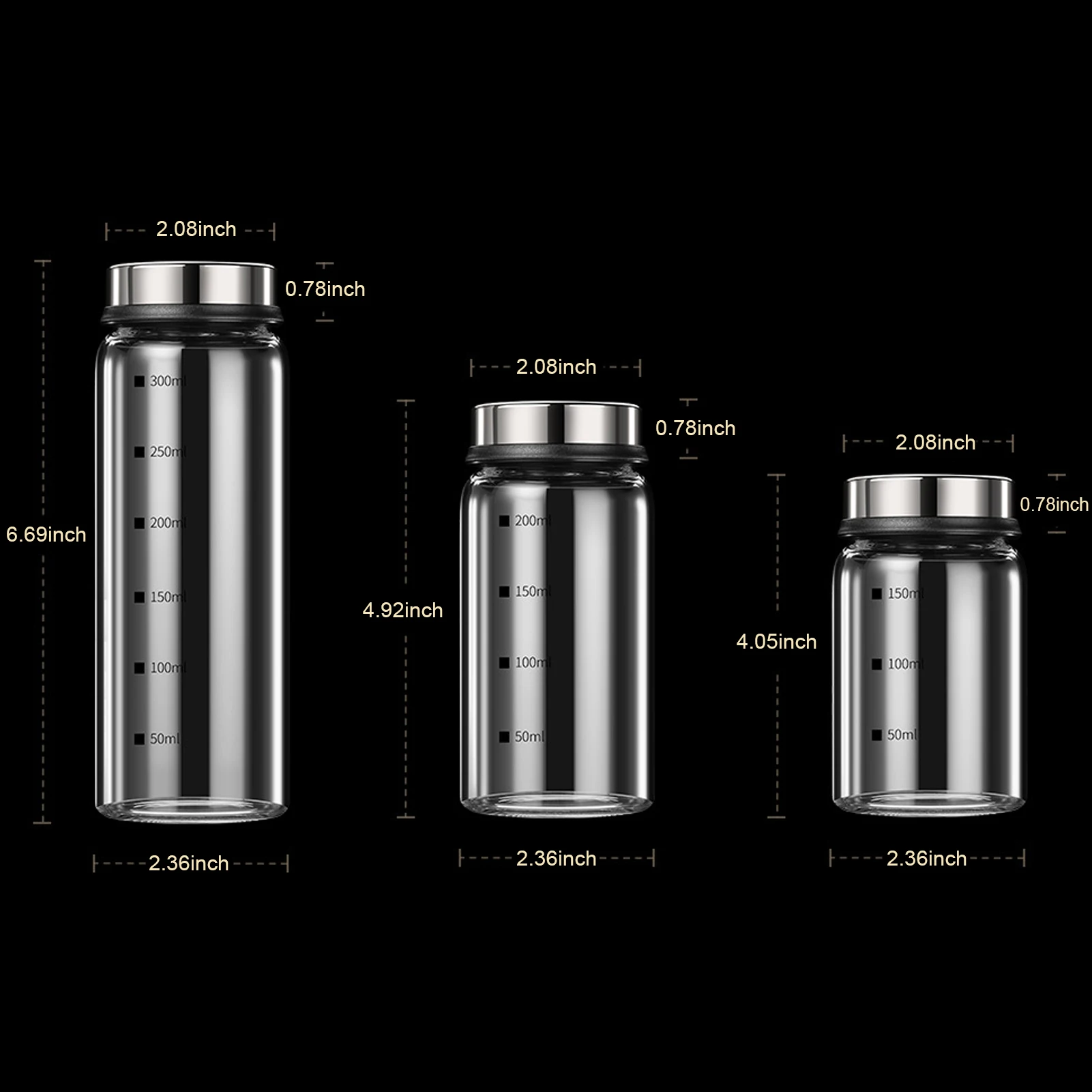 Glass Seasoning Jar With Scale 4 Outlets Spice jars Kitchen Chili Pepper Powder Sprinkling Jar Barbecue Salt Shaker Container 6