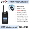 TYT TH-UV58 IP68 Waterproof 10W UHF VHF Walkie Talkie 3200mAh Battery Type-C Charging 200 CH Radio TH UV99 1