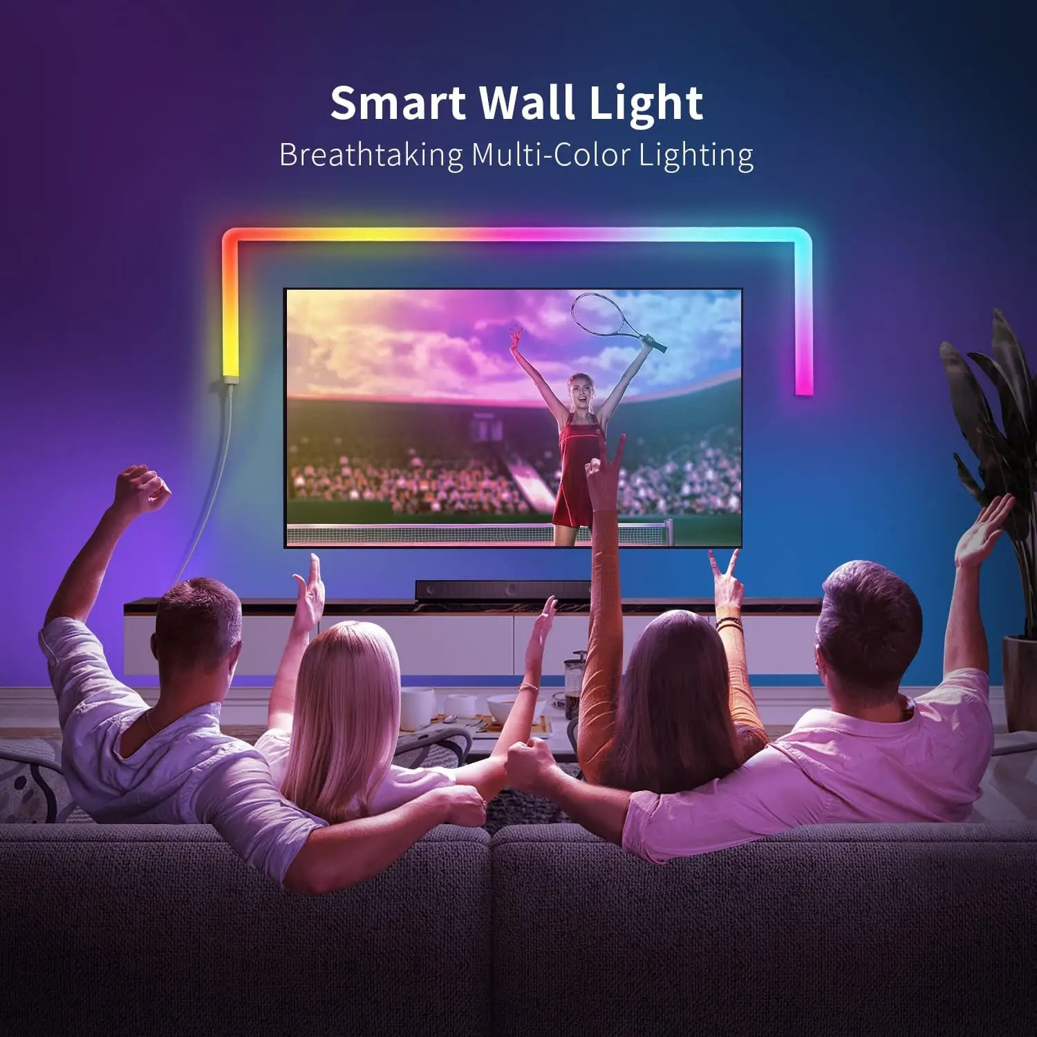 RGBIC Wi-Fi Smart LED Light Bar 12V Support Alexa Google Home Bluetooth TUYA Music Sync Bricolage veilleuse TV murale Lampe de decoration intérieure