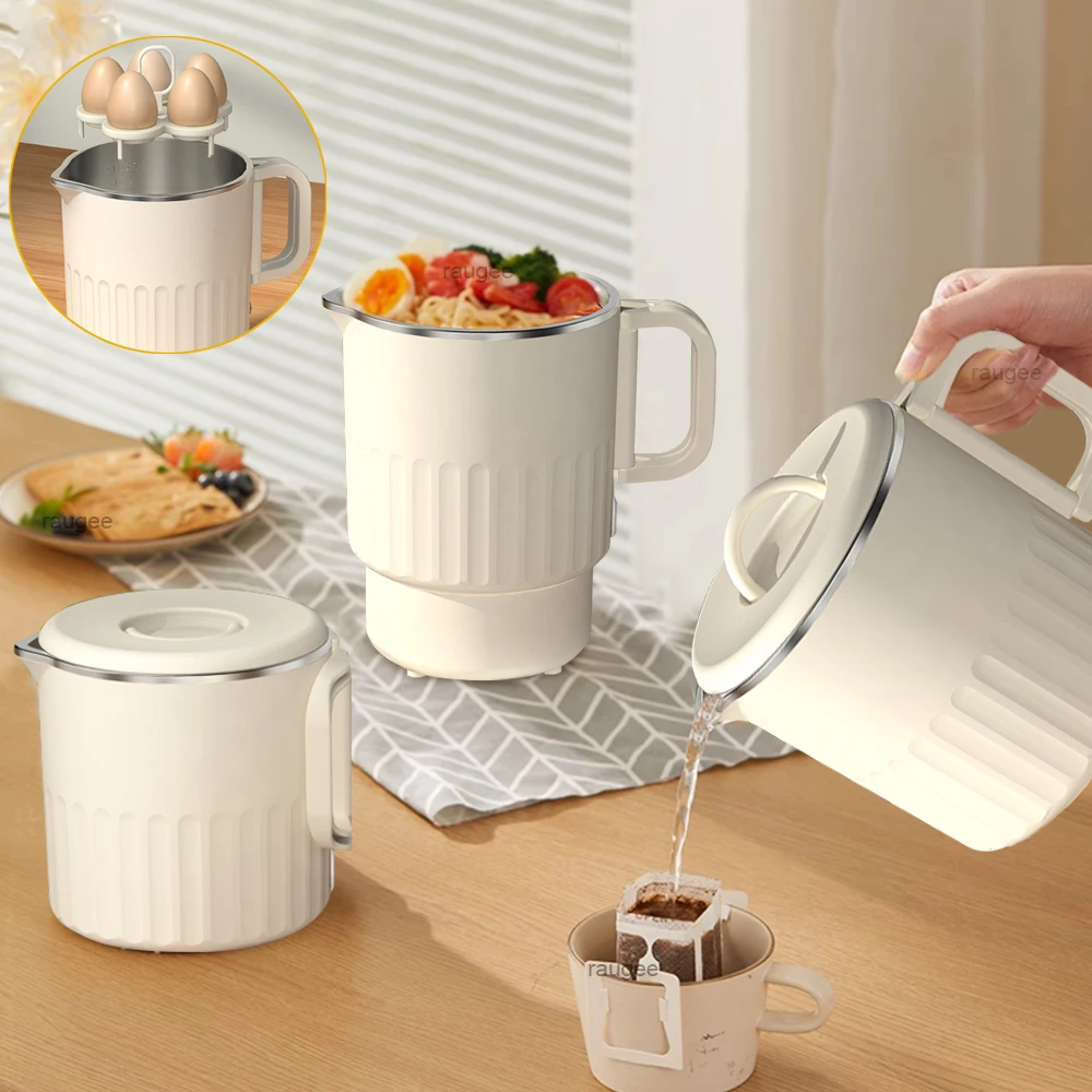 Electric Kettle 1L Travel Smart Kettle for Tea Coffee Boiled Egg Noodles Electric Kettle Mini Portable Foldable Boiling kettle