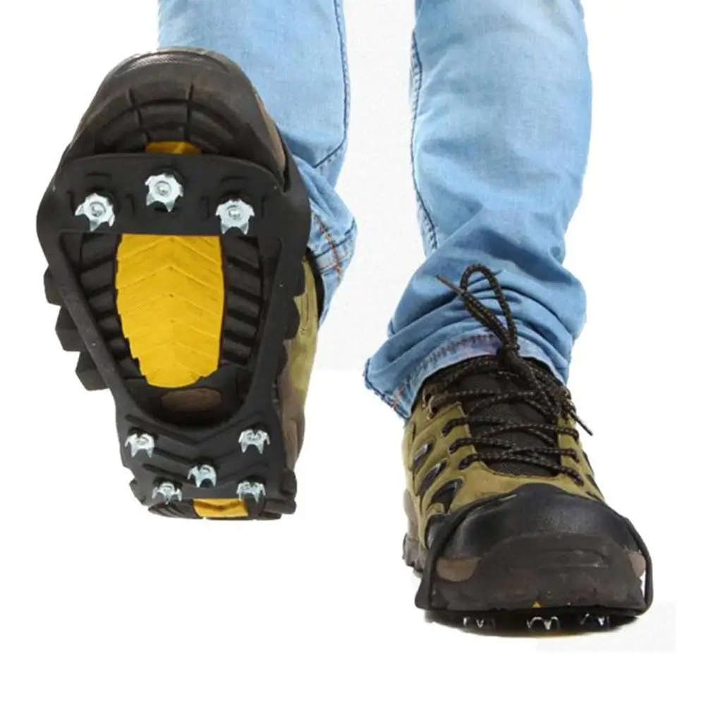 8-Tooth Ice Gripper Spikes for Shoes Anti-Slip Crampons for Winter Outdoor Hiking Mountain Climbing on Ice Snow