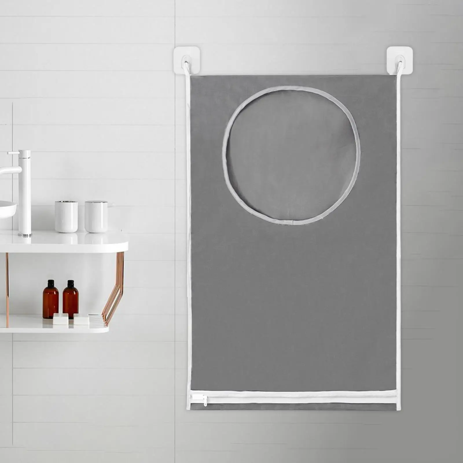 LargeCapacityHangingLaundryHamperWallMountedBathroomStorageBag