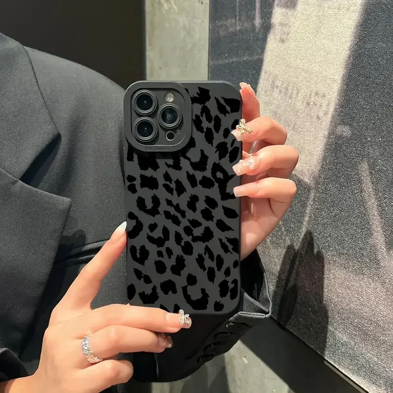 Vintage Leopard Print Phone Case For iPhone 14 13 12 11 15 Pro Max Case For iPhone 12 13 Mini XR X XS 7 8 Plus Soft Matte Cover