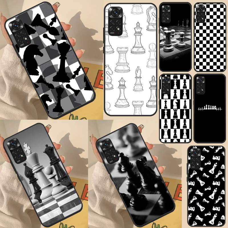 Checkerboard Checkered Chess Board Phone Case For Redmi Note 11 11S 10 10S  9S 8T 7 8 8A 9 9A 9C 9T 10 10X Black Silicone Cover - AliExpress