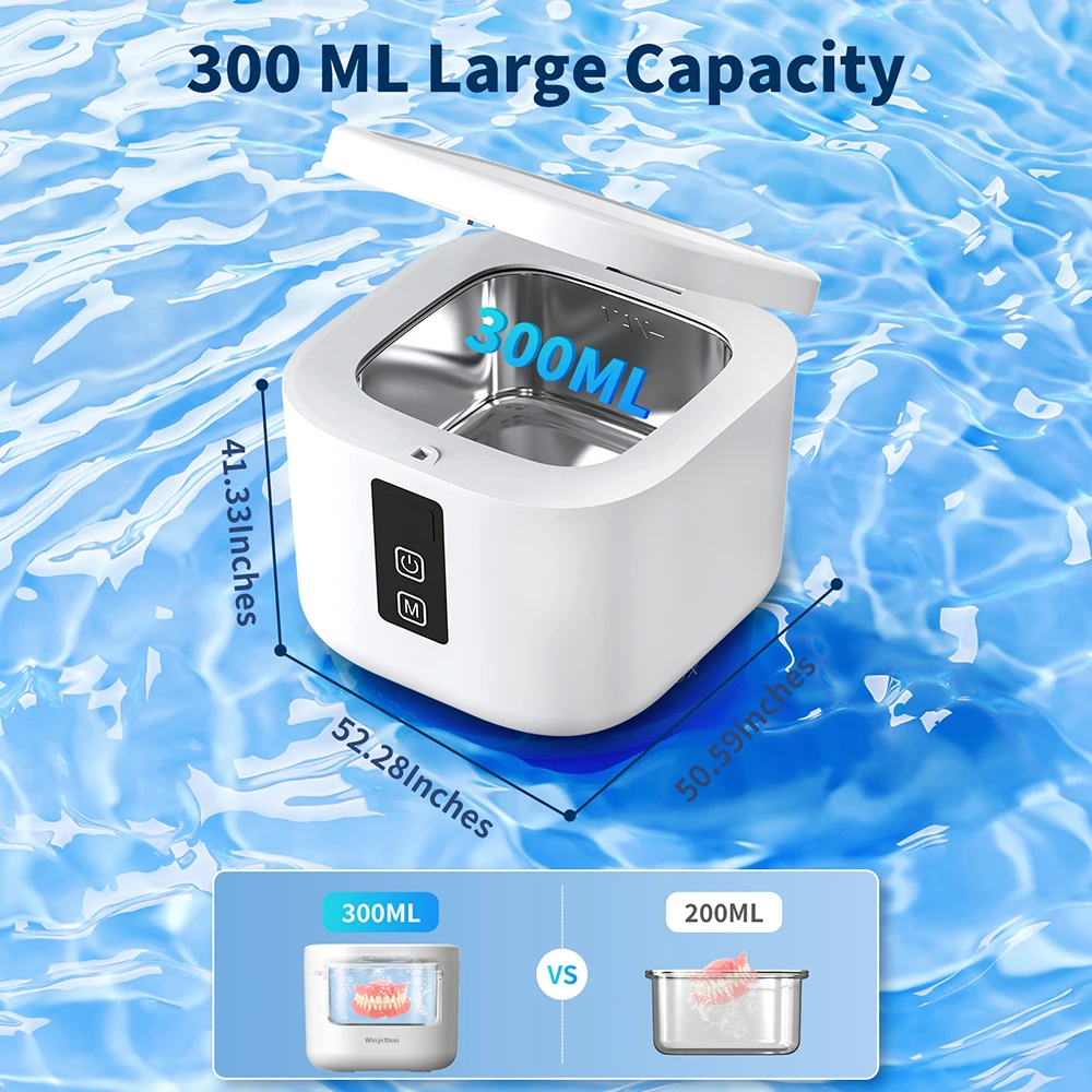 KUNPHY Portable Mini Household Dental Pod Ultrasonic UV Cleaner Machine for Dentures Aligner Retainer Whitening Trays Ring 6