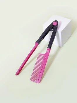 1pcs flat comb straight hair salon hair brush comb beauty styling straightener V-shaped straight hair comb straightener