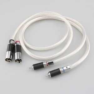 Image for High Quality Pair 5N Single Silver Plated 2RCA Mal 