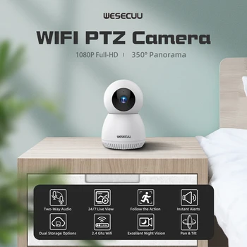 wesecuu 5mp ptz ip camera wifi wireless smart home security surveillance camera two way audio