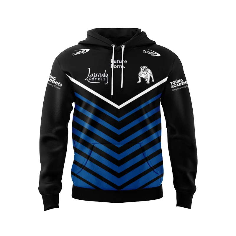 Man Hoodie Bulldogs Home/Away Football Jersey (name and number )