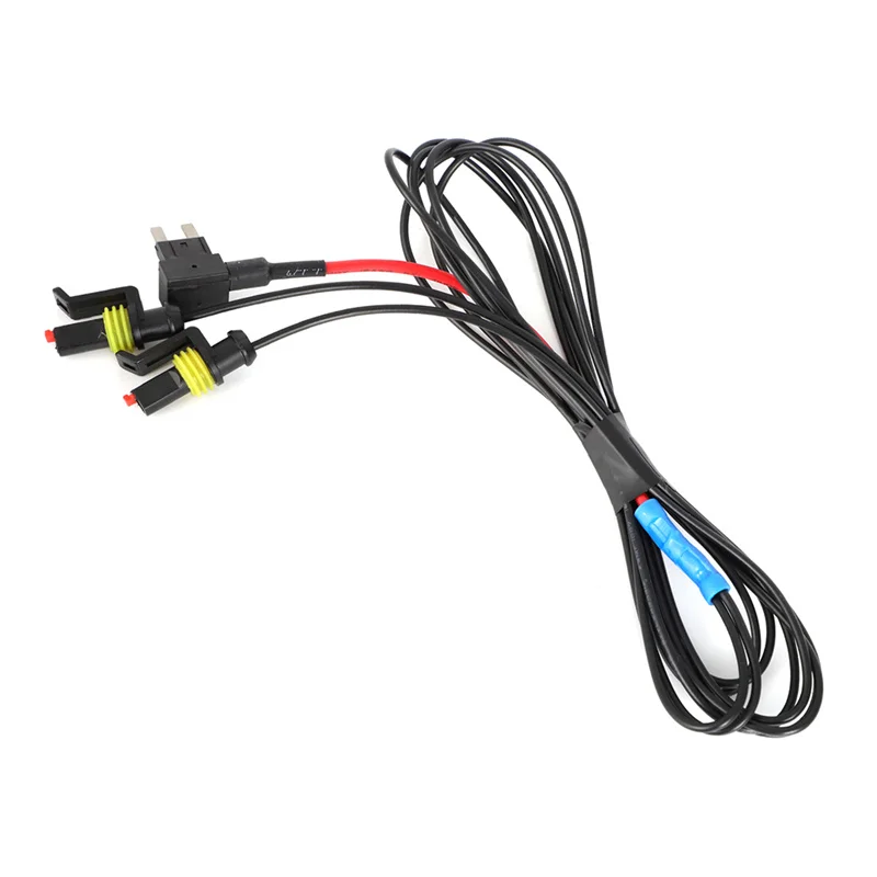 LED headlight harness adapter utilizing plug and play fuse tap harness with 4th wire present For Jeep Wrangler JL