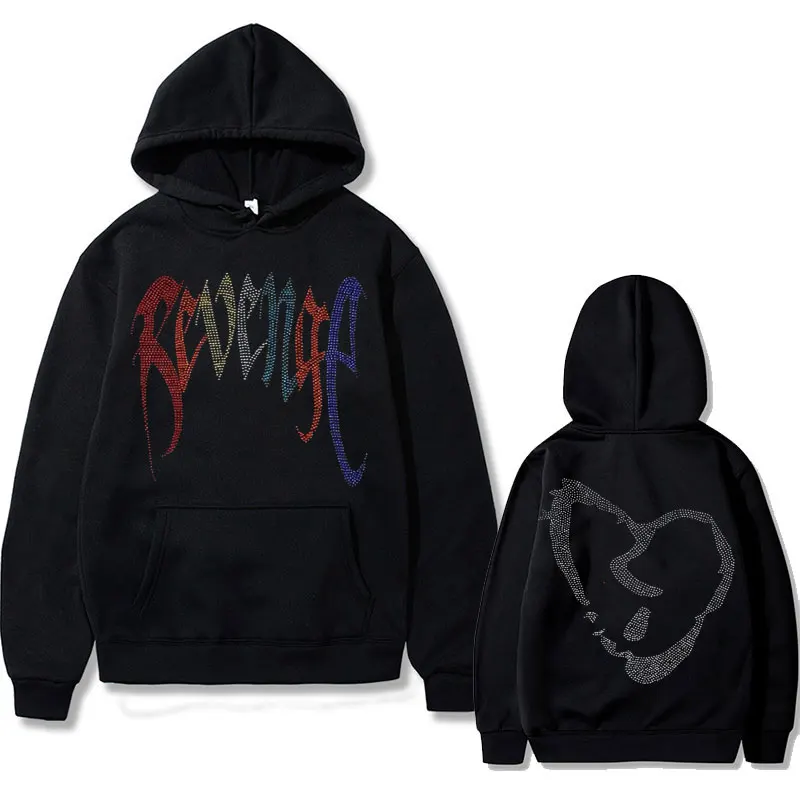 

Colorful Revenge Logo Print Hoodie Men Women Oversized Vintage Sweatshirts Men's Hip Hop Style Streetwear Man Chief Keef Hoodies