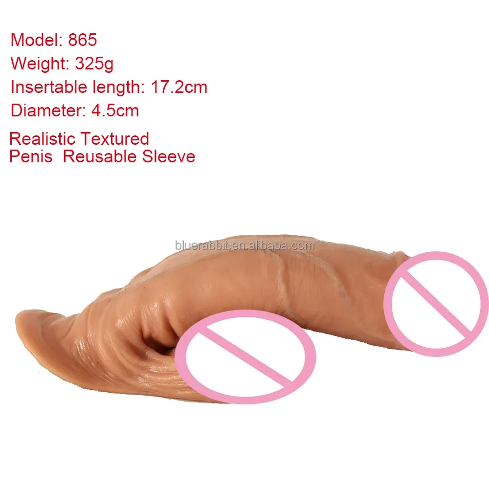GoFlying Ftm Packers 2 in 1 Ultra Soft Silicone Hollow Penis Sleeve with Big Scrotum Prosthetic Stroker