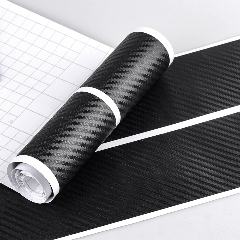 Car Sticker 4Pcs Car Door Carbon Fiber Sill Scuff Plate Decoration Sticker For Mitsubishi Space Star Lancer 9 Outlander Xl Eclipse Cross Asx