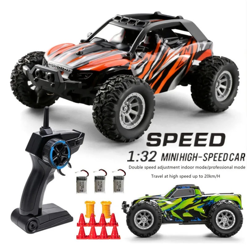 

S801 S802 Rc Car 1/32 2.4g Mini High-speed Remote Control Car Kids Gift For Boys Built-in Dual Led Lights Car Shell Luminous Toy